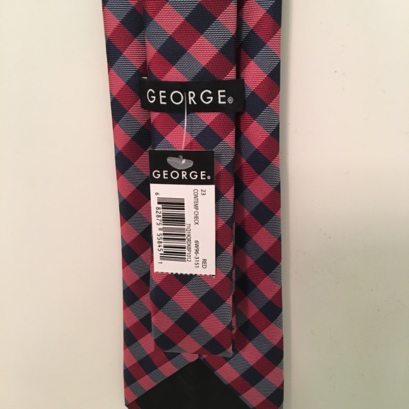 ❤️NWT Men’s Red & Blue Tie By George - Picture 4 of 6